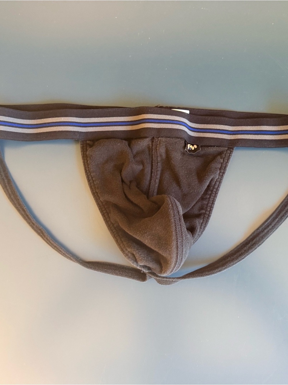 Black JM Jockstrap with Striped Waistband